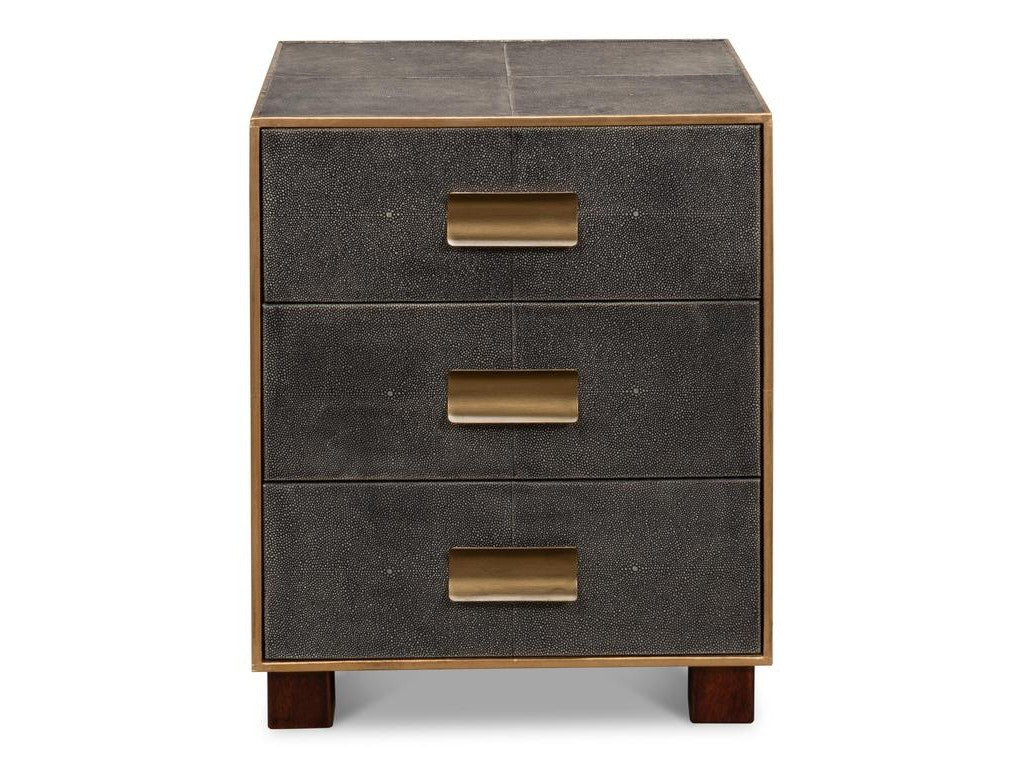Gideon Grey Three Drawer Side Table - Ornate Home