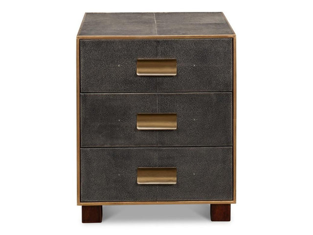 Gideon Grey Three Drawer Side Table - Ornate Home