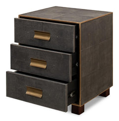 Gideon Grey Three Drawer Side Table - Ornate Home