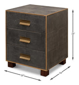 Gideon Grey Three Drawer Side Table - Ornate Home