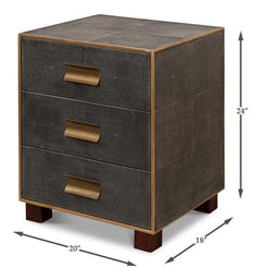 Gideon Grey Three Drawer Side Table - Ornate Home