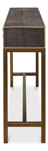 Gideon Shagreen Grey Console Table - Ornate Home
