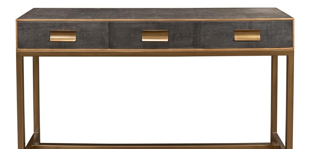 Gideon Shagreen Grey Console Table - Ornate Home