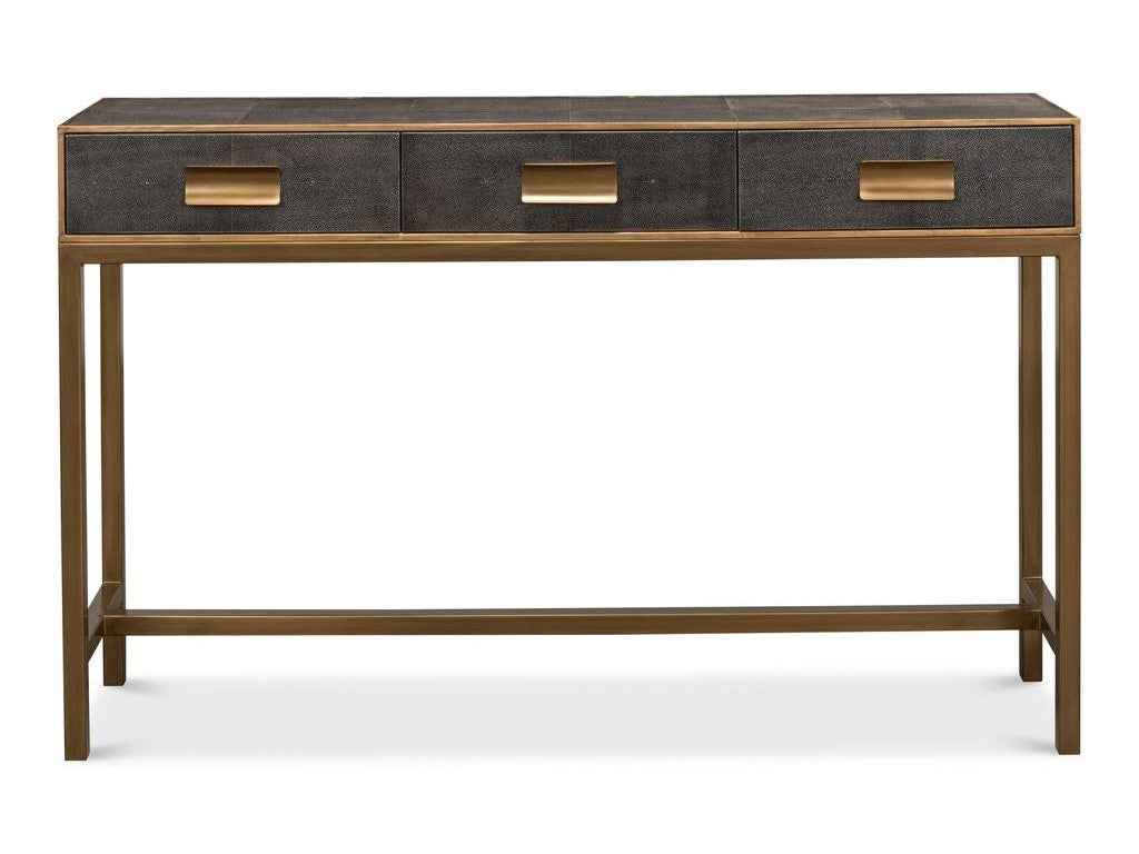 Gideon Shagreen Grey Console Table - Ornate Home