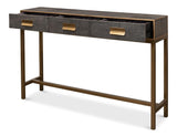 Gideon Shagreen Grey Console Table - Ornate Home