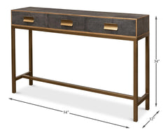 Gideon Shagreen Grey Console Table - Ornate Home