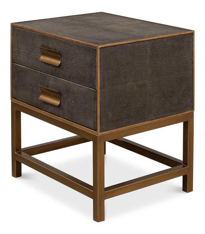 Gideon Shagreen Grey Side Table - Ornate Home