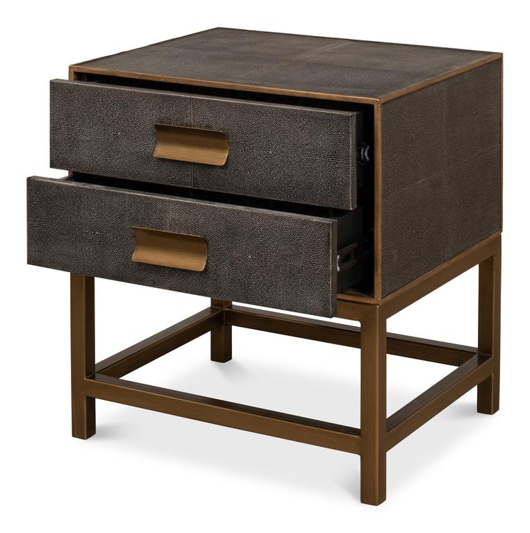 Gideon Shagreen Grey Side Table - Ornate Home