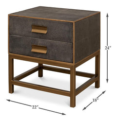Gideon Shagreen Grey Side Table - Ornate Home
