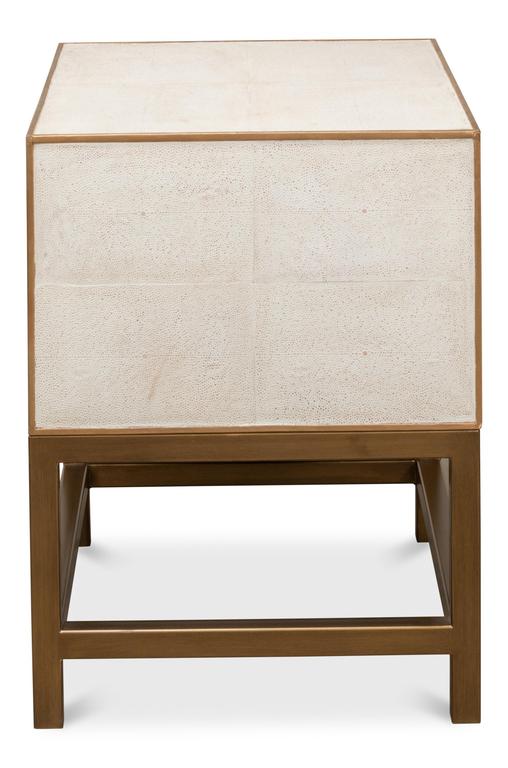 Gideon Shagreen White Side Table - Ornate Home