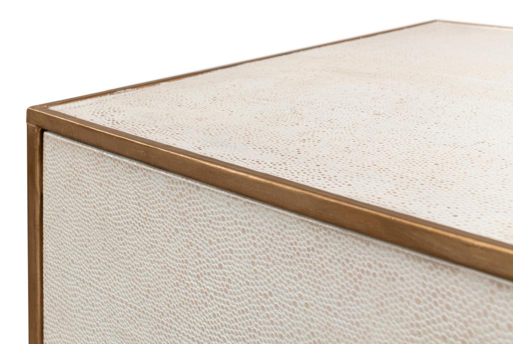 Gideon Shagreen White Side Table - Ornate Home