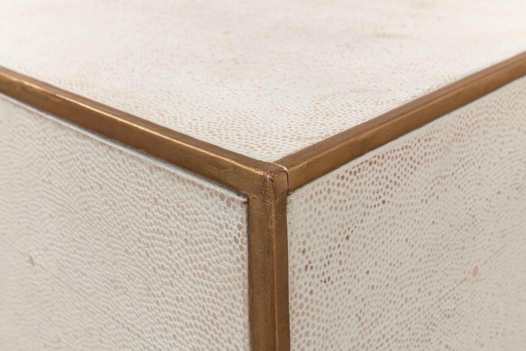 Gideon Shagreen White Side Table - Ornate Home