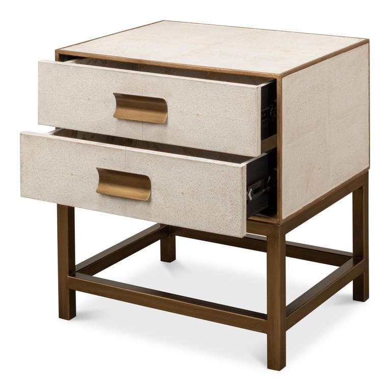 Gideon Shagreen White Side Table - Ornate Home