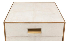 Gideon Shagreen White Side Table - Ornate Home