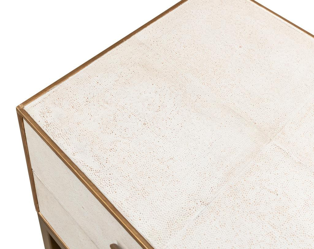 Gideon Shagreen White Side Table - Ornate Home