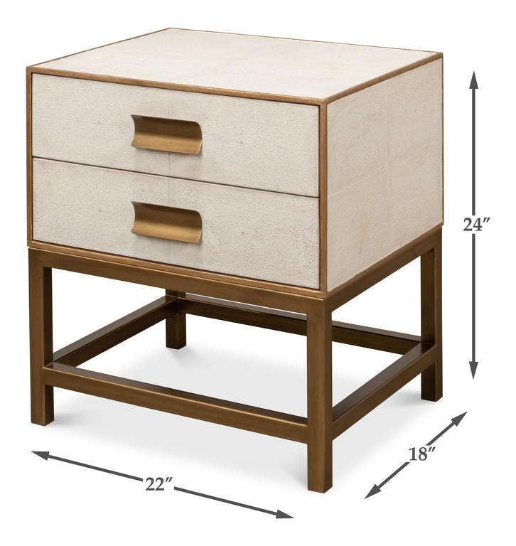 Gideon Shagreen White Side Table - Ornate Home