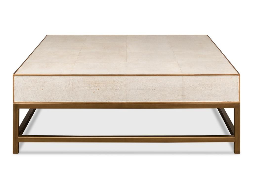 Gideon White Shagreen Coffee Table - Ornate Home