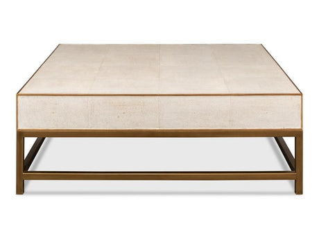 Gideon White Shagreen Coffee Table - Ornate Home