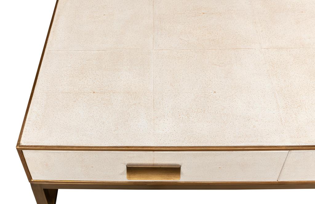 Gideon White Shagreen Coffee Table - Ornate Home
