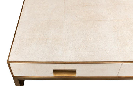 Gideon White Shagreen Coffee Table - Ornate Home