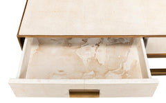 Gideon White Shagreen Coffee Table - Ornate Home