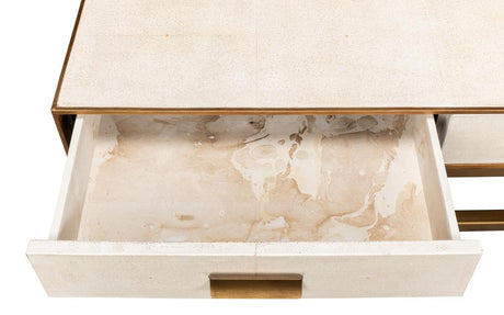 Gideon White Shagreen Coffee Table - Ornate Home