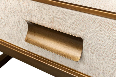 Gideon White Shagreen Coffee Table - Ornate Home