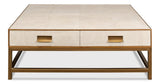 Gideon White Shagreen Coffee Table - Ornate Home