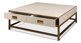 Gideon White Shagreen Coffee Table - Ornate Home
