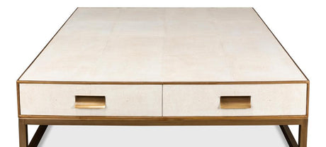 Gideon White Shagreen Coffee Table - Ornate Home