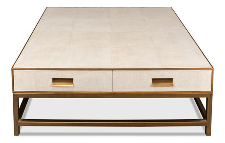 Gideon White Shagreen Coffee Table - Ornate Home