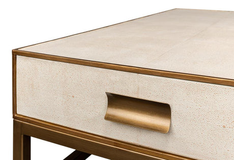 Gideon White Shagreen Coffee Table - Ornate Home