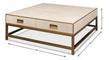Gideon White Shagreen Coffee Table - Ornate Home