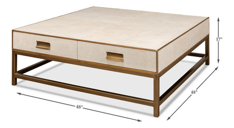 Gideon White Shagreen Coffee Table - Ornate Home