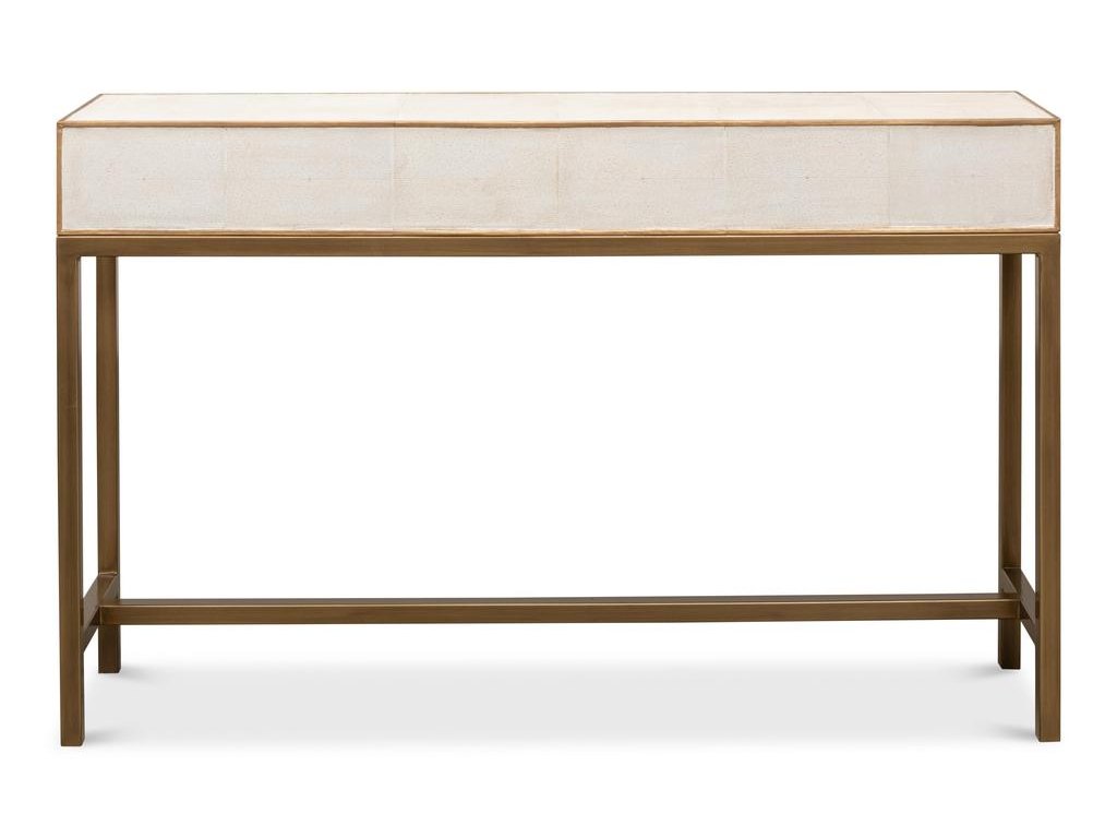 Gideon White Shagreen Console - Ornate Home