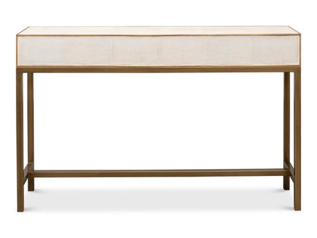 Gideon White Shagreen Console - Ornate Home
