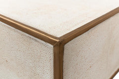 Gideon White Shagreen Console - Ornate Home