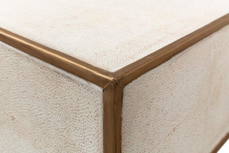 Gideon White Shagreen Console - Ornate Home