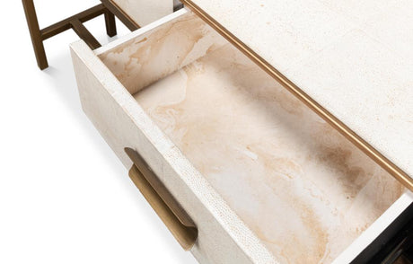Gideon White Shagreen Console - Ornate Home