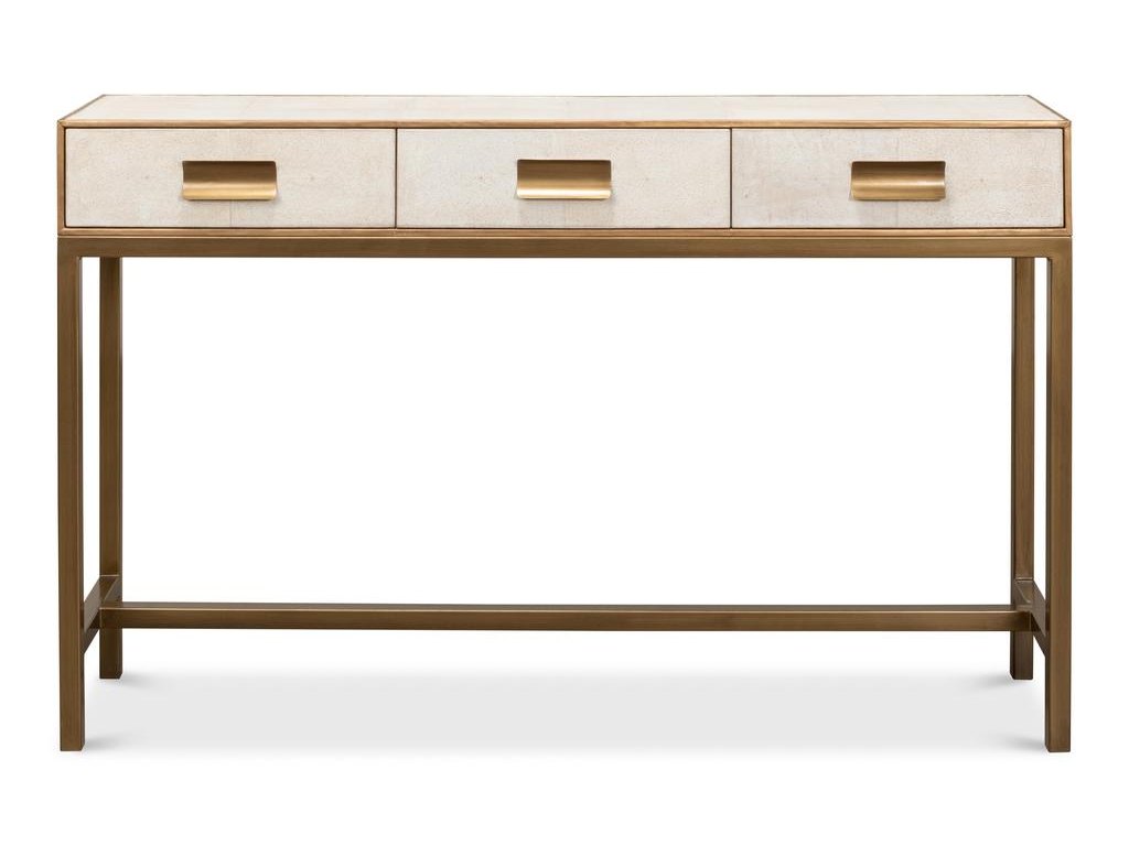 Gideon White Shagreen Console - Ornate Home