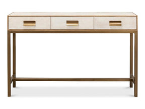Gideon White Shagreen Console - Ornate Home