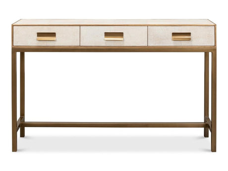 Gideon White Shagreen Console - Ornate Home