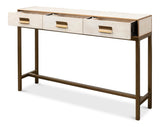 Gideon White Shagreen Console - Ornate Home