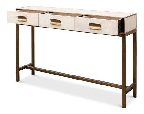 Gideon White Shagreen Console - Ornate Home