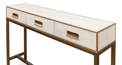 Gideon White Shagreen Console - Ornate Home