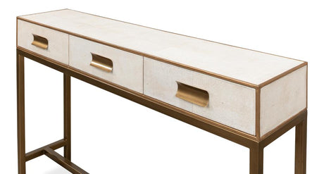 Gideon White Shagreen Console - Ornate Home