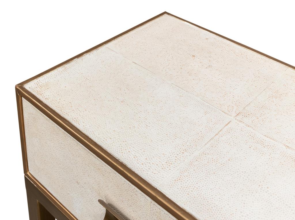Gideon White Shagreen Console - Ornate Home