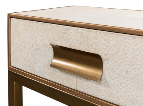 Gideon White Shagreen Console - Ornate Home
