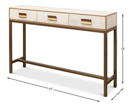 Gideon White Shagreen Console - Ornate Home