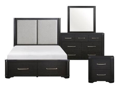 Gilbert Charcoal/Light Gray 4-Piece Queen Bedroom Set - Ornate Home